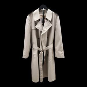 Vintage Christian Dior Monsieur Sport Trench Coat Men 38R Belted Wool Liner Tan